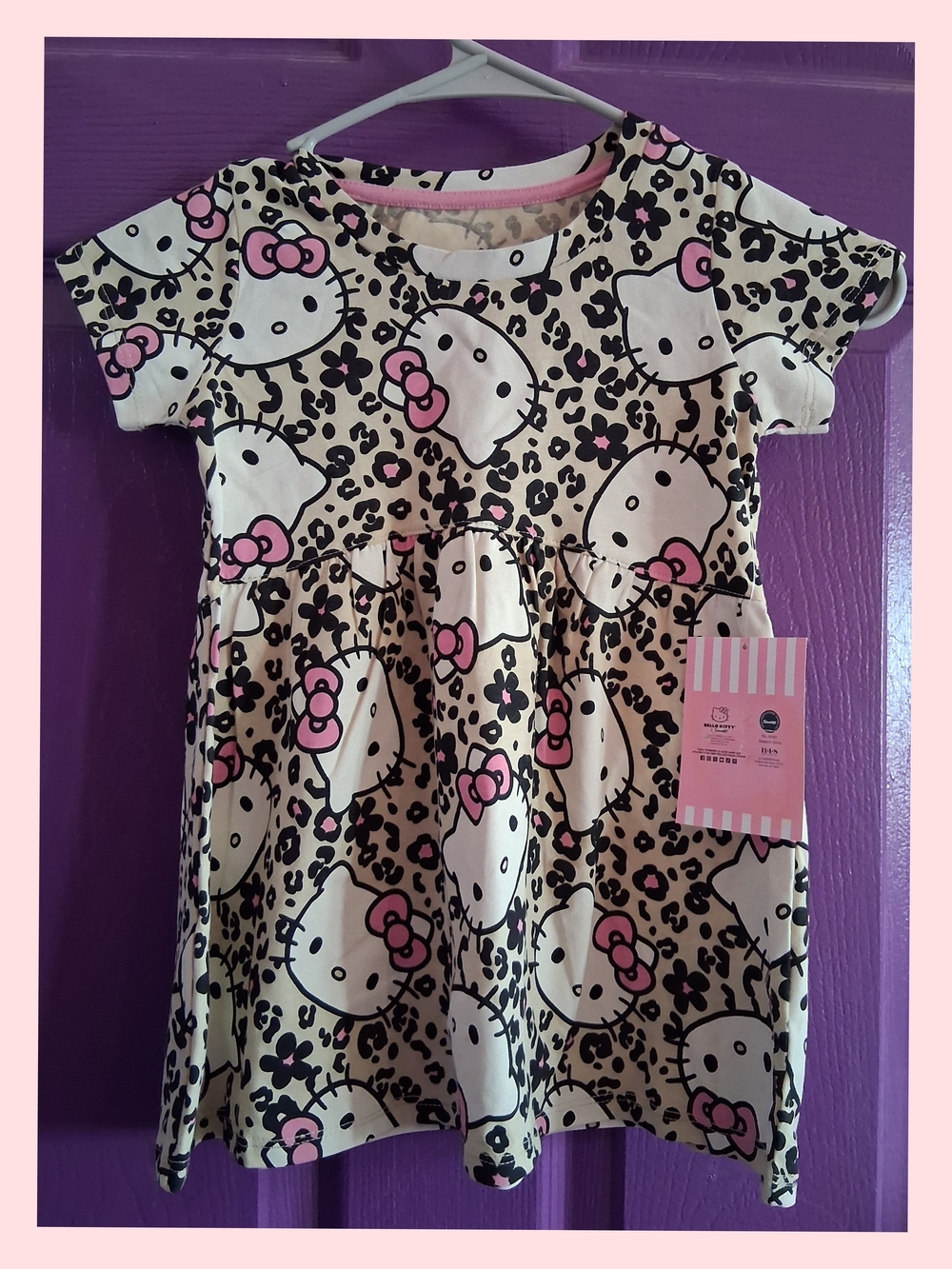 🆕️Hello Kitty Pink & Cream Leopard Print Dress